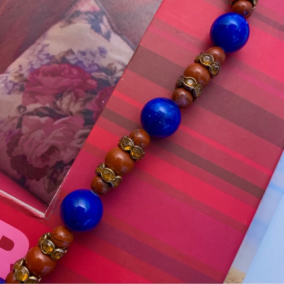 VINTAGE RAINBOW SWIRL MULTICOLOR WESTERN BEADED NECKLACE COLORFUL ARTSY NECKLACE - Picture 3 of 10